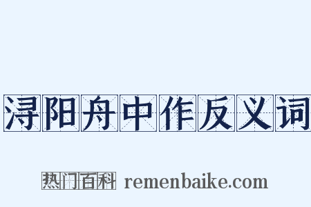 浔阳舟中作反义词是什么意思的图片